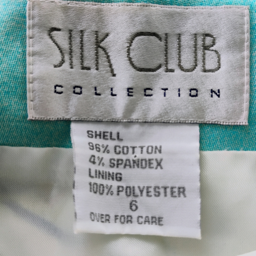 Silk Club Collection Cityscape Pencil Skirt in Turquoise Sz 6 - Picture 2 of 6